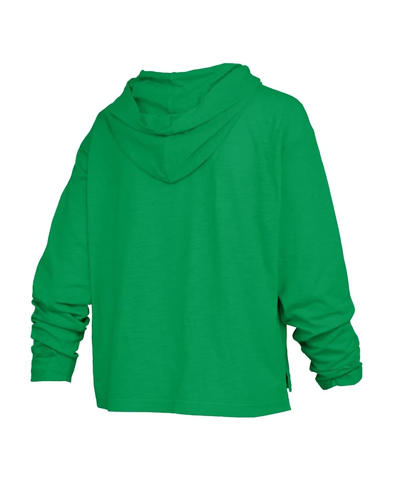 Pressbox Women's Green Oregon Ducks Nelson Arch Over Logo Long Sleeve Hooded Slub T-Shirt