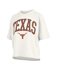 Pressbox Women's White Texas Longhorns Plus Size Nelson Motley Crew Oversized Slub T-Shirt
