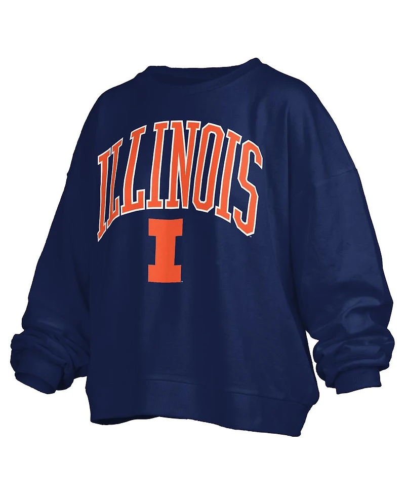 Pressbox Women's Navy Illinois Fighting Illini Janise Fleece Sweatshirt