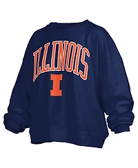 Pressbox Women's Navy Illinois Fighting Illini Janise Fleece Sweatshirt