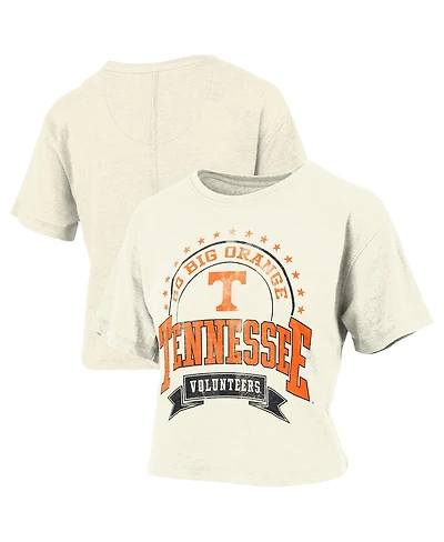 Pressbox Women's Natural Tennessee Volunteers Wash Waist-Length Slub T-Shirt