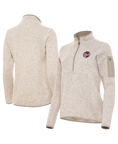Antigua Women's Oatmeal Indiana Fever Fortune Half-Zip Pullover Jacket