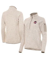 Antigua Women's Oatmeal Indiana Fever Fortune Half-Zip Pullover Jacket