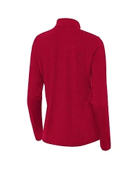 Antigua Women's Heather Crimson Indiana Hoosiers Bright Quarter-Zip Top