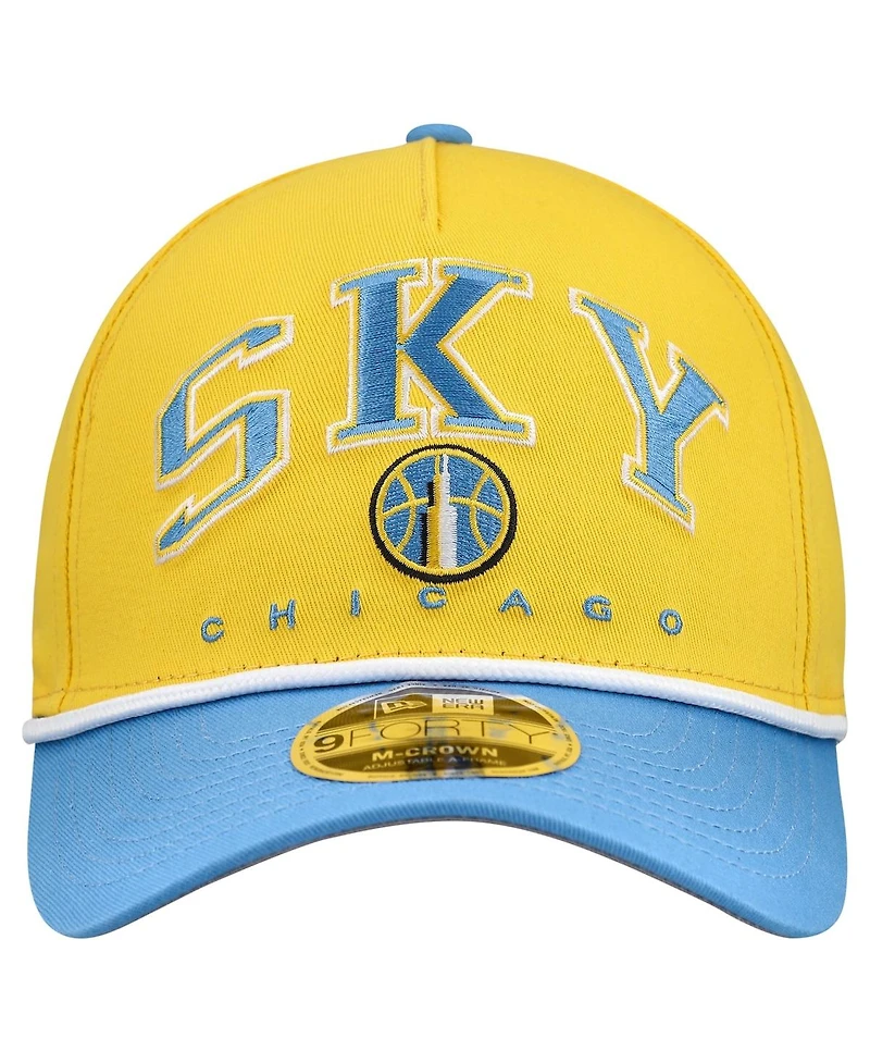 New Era Men's Yellow Chicago Sky Bold Arch Coolera 9FORTY A-Frame M-Crown Adjustable Hat