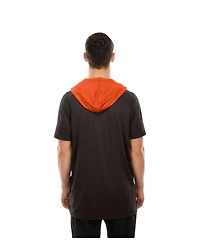 New Era Men's Brown Cleveland Browns Combine Authentic Hooded Raglan Short-Sleeve T-Shirt