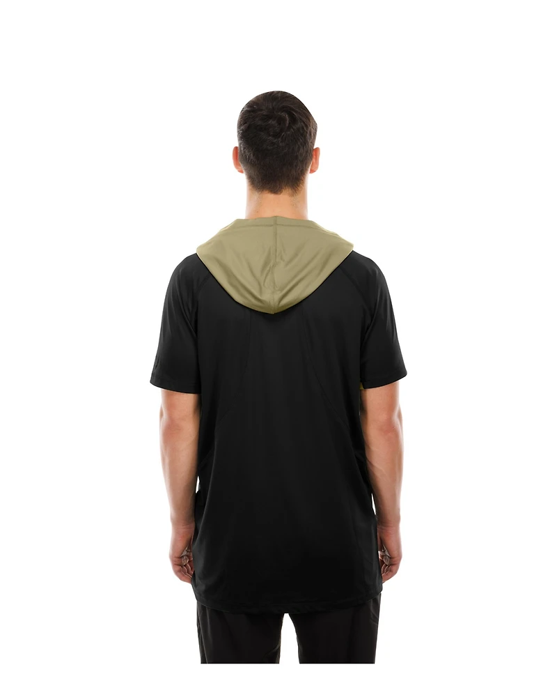 New Era Men's Black Orleans Saints Combine Authentic Hooded Raglan Short-Sleeve T-Shirt
