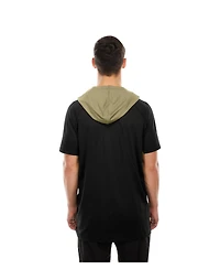 New Era Men's Black Orleans Saints Combine Authentic Hooded Raglan Short-Sleeve T-Shirt