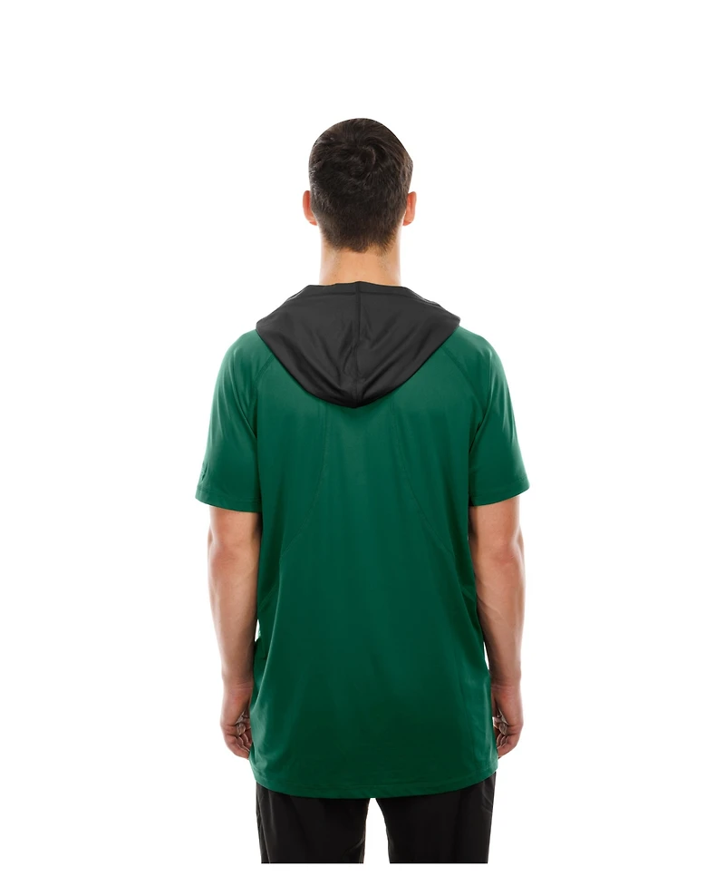New Era Men's Green York Jets Combine Authentic Hooded Raglan Short-Sleeve T-Shirt