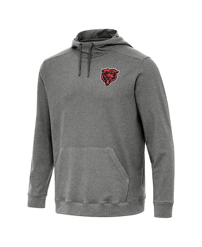 Antigua Men's Heather Black Chicago Bears Cloud Pullover Hoodie