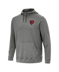 Antigua Men's Heather Black Chicago Bears Cloud Pullover Hoodie