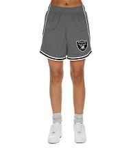 New Era Women's Silver/Black Las Vegas Raiders Sport Classics Mesh Shorts