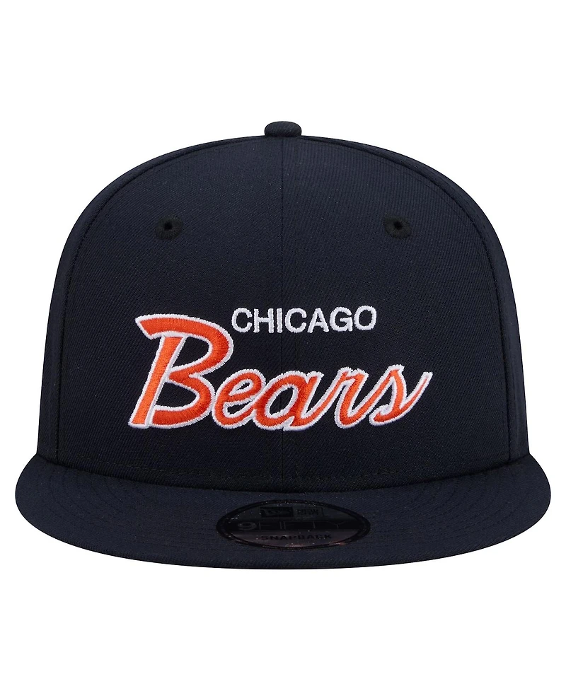 New Era Men's Navy Chicago Bears Core Team Script 9FIFTY Snapback Hat