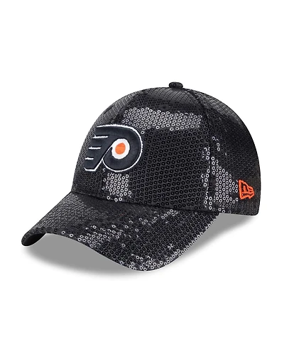 New Era Women's Black Philadelphia Flyers Sequin 9FORTY Adjustable Hat