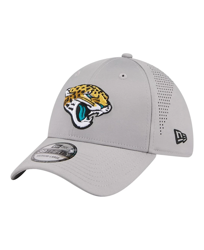 New Era Men's Gray Jacksonville Jaguars Perforated 39THIRTY Flex Hat