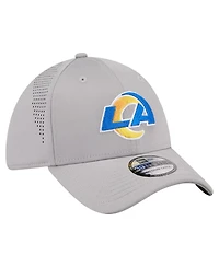 New Era Men's Gray Los Angeles Rams Perforated 39THIRTY Flex Hat