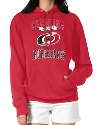 G-iii 4Her by Carl Banks Women's Red Carolina Hurricanes Team Logo Tri-Blend Fleece Pullover Hoodie