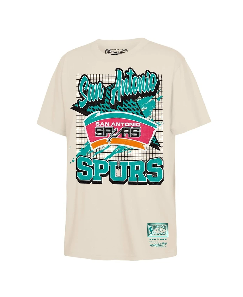 Mitchell & Ness Big Boys and Girls Natural San Antonio Spurs Hardwood Classics Retro Vibe T-Shirt