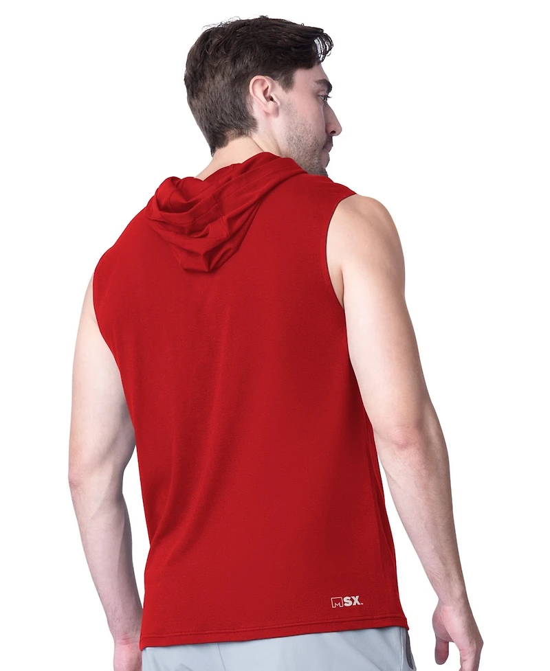 Msx By Michael Strahan Men's Scarlet San Francisco 49ers Action Sleeveless Pullover Hoodie