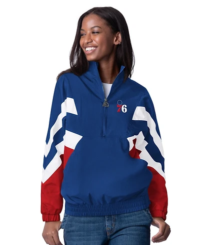 Starter Women's Royal Philadelphia 76ers Renegade Oxford Half-Zip Jacket