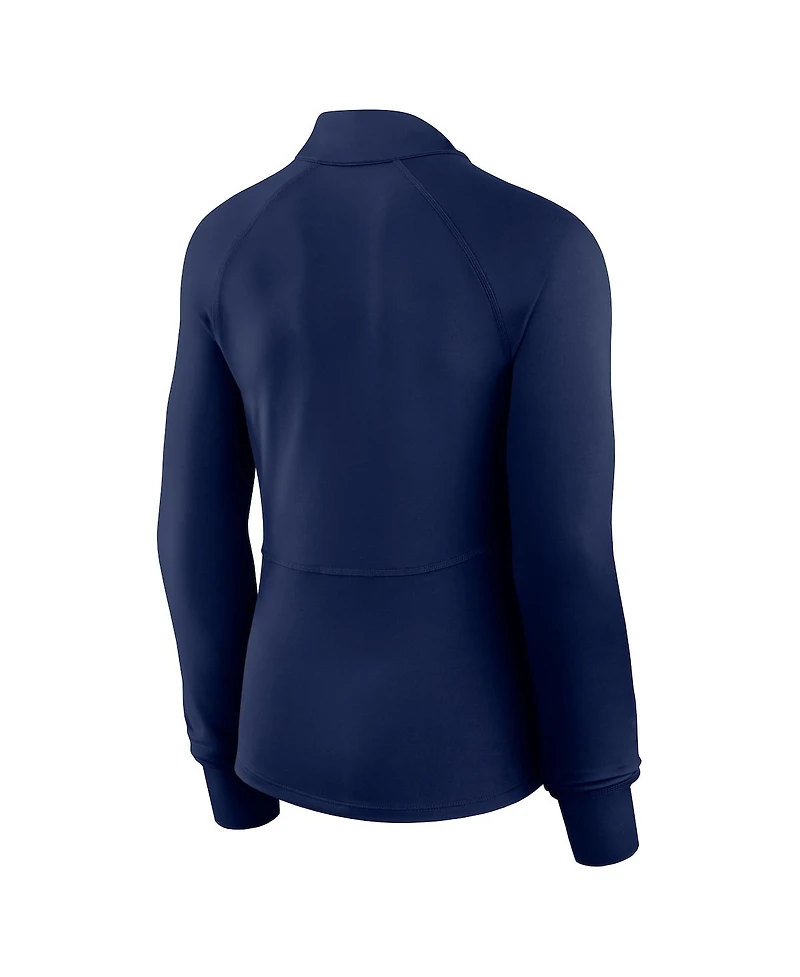 Fanatics Women's Navy New York Yankees Elements Raglan Tri-Blend Quarter-Zip Top