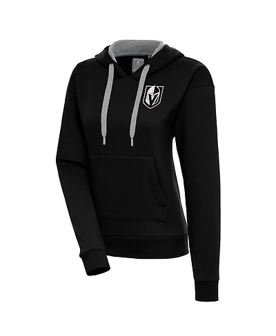 Antigua Women's Black Vegas Golden Knights Metallic Logo Victory Pullover Hoodie
