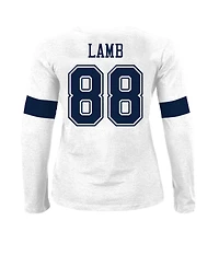 Fanatics Women's CeeDee Lamb Ash Dallas Cowboys Plus Name Number T-Shirt
