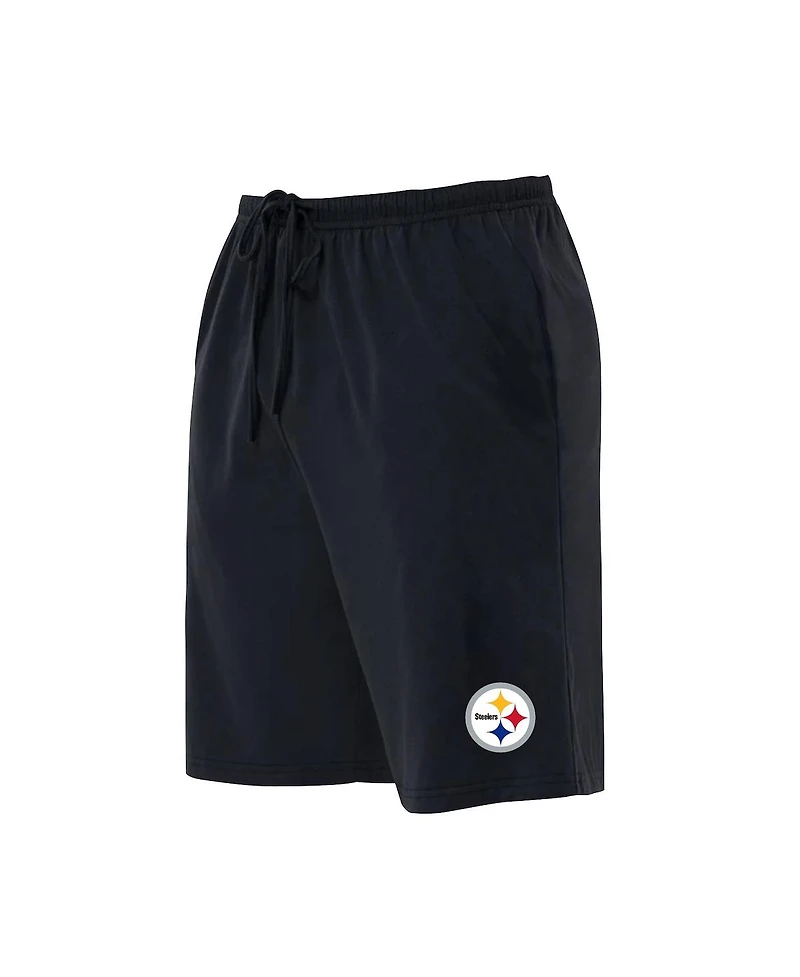 Concepts Sport Men's Black Pittsburgh Steelers Big Tall Fleece Lounge Shorts