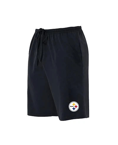 Concepts Sport Men's Black Pittsburgh Steelers Big Tall Fleece Lounge Shorts