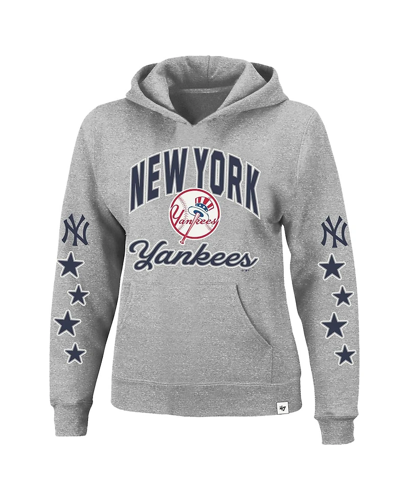 '47 Brand Women's Heather Gray New York Yankees Plus Starry Eye Hoodie