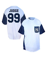 Fanatics Men's Aaron Judge White/Navy New York Yankees Big Tall Player Name Number T-Shirt