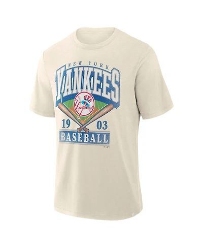 Fanatics Men's Cream New York Yankees Big Tall Crewneck T-Shirt