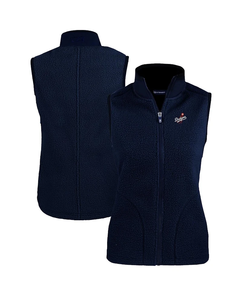Cutter & Buck Women's Navy Los Angeles Dodgers Cascade Eco Sherpa Fleece Vest