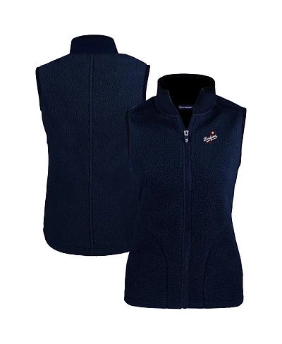 Cutter & Buck Women's Navy Los Angeles Dodgers Cascade Eco Sherpa Fleece Vest