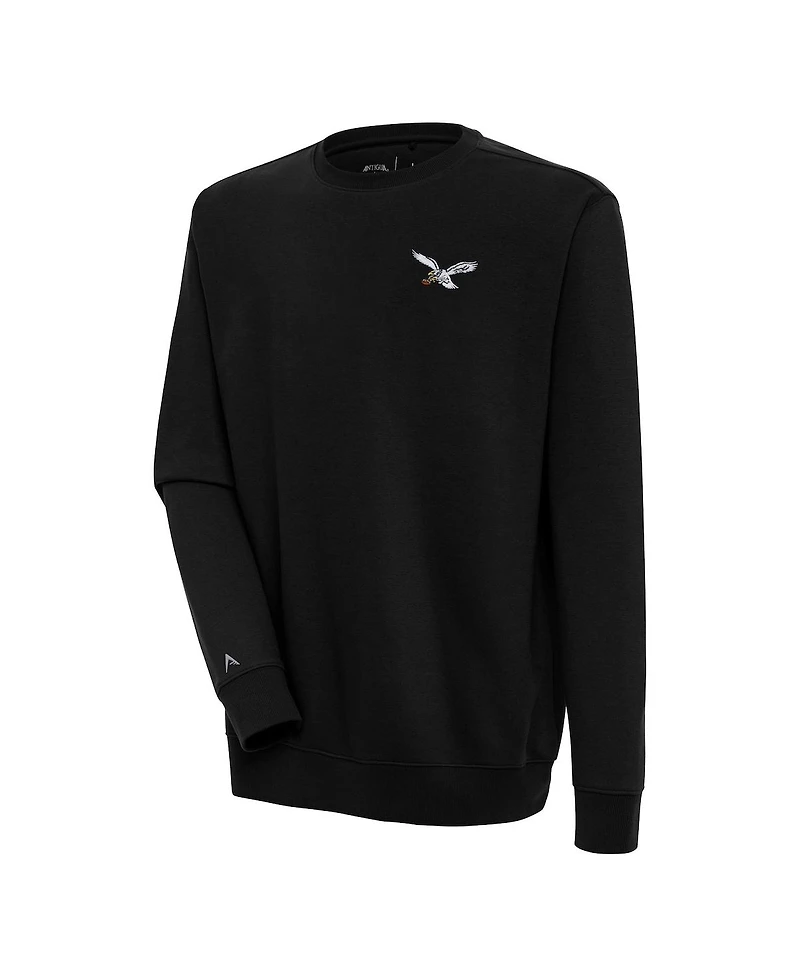 Antigua Men's Black Philadelphia Eagles Throwback Logo Victory Pullover Sweatshirt