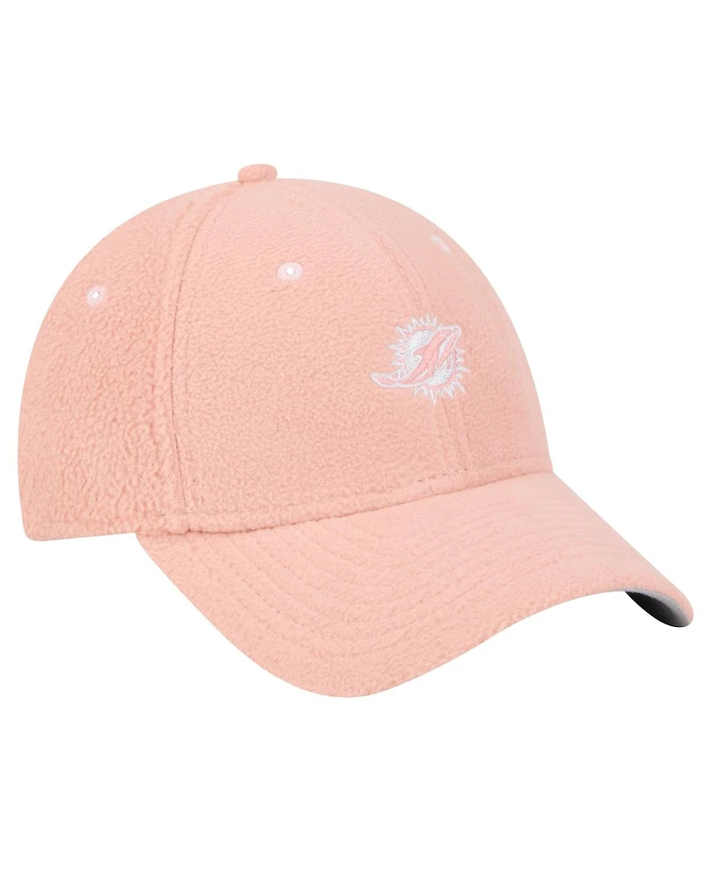 New Era Women's Light Pink Miami Dolphins Cozy Sherpa 9FORTY Adjustable Hat