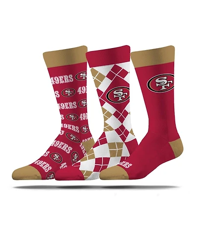 Strideline Men's and Women's 3-Pack San Francisco 49ers Business Knit Crew Socks