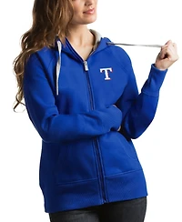 Antigua Women's Royal Texas Rangers Victory Full-Zip Hoodie