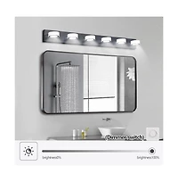 Busdays 45 Inch Modern 6 Light Led Vanity Light Bathroom Wall Light Fixture for Mirror Shower and Bathroom Decor