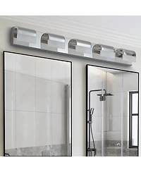 Busdays 5 Light Led Modern Bathroom Vanity Lighting Over Mirror Bath Wall Light Fixture