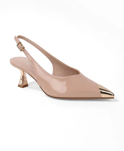 Berness Women's Patent Heels and Toe Cap Slingback Pumps