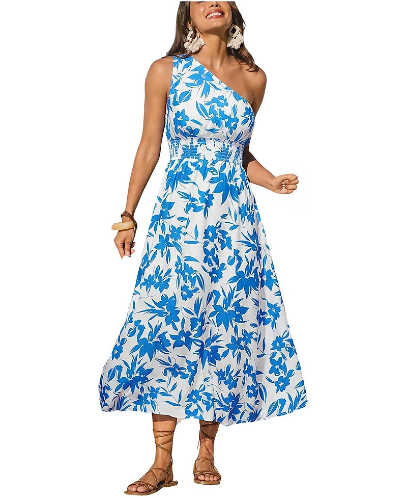 Cupshe Women's Sea Blur Tropical Maxi Beach Dress