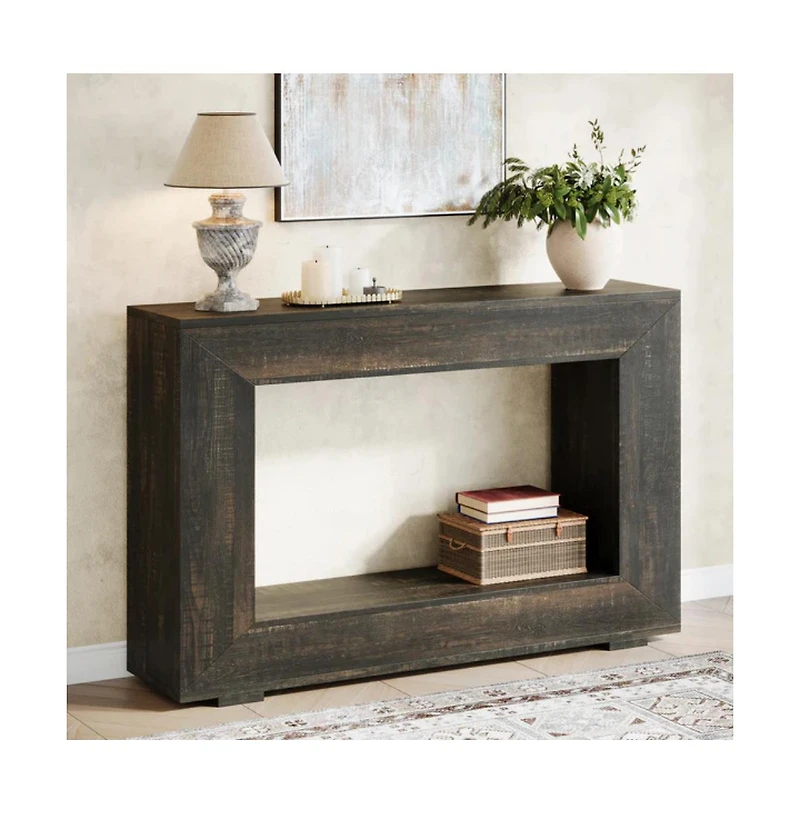 Slickblue Farmhouse Entryway Console Table with Storage for Living Room