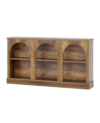 Slickblue Farmhouse Media Console Table with Cabinets for Up to 65 Inch Tv