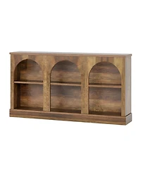 Slickblue Farmhouse Media Console Table with Cabinets for Up to 65 Inch Tv