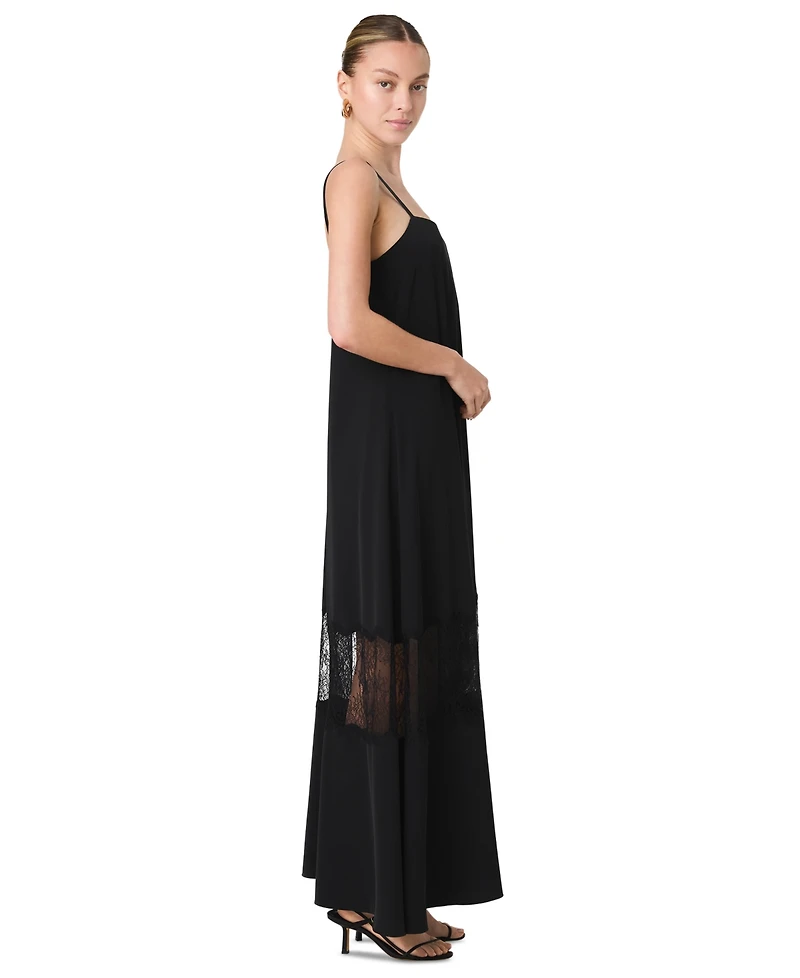 French Connection Women's Quinn Crepe Lace Sleeveless Maxi Dress