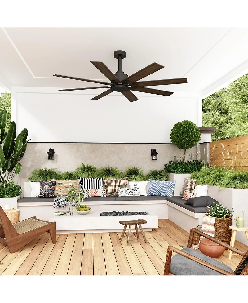 Homsee Modern 8-Blade Ceiling Fan with Dual-Sided Wood Blades Dc Motor Fan with Remote Reversible for Summer Cooling & Winter Heat Circulation