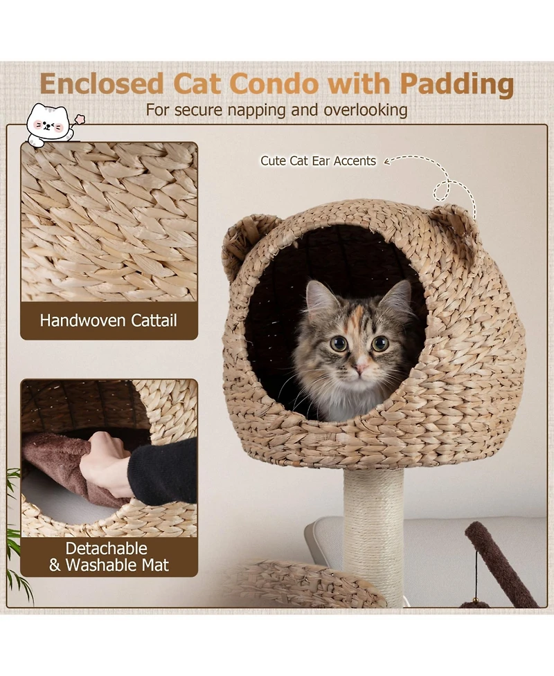 Cozito Multi-Level Cat Tree with Condo, Hammock and Rotatable Hanging Balls