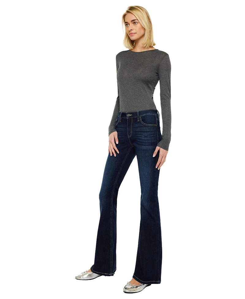KanCan Women's Samuel Mid Rise Flare Jeans