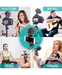 Movo Pr-2-pm Smartphone Video Rig with Shotgun Microphone, Grip Handle, & Wrist Strap for Smartphones